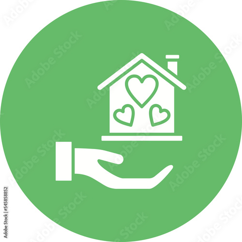 Homeless Multicolor Circle Glyph Inverted Icon