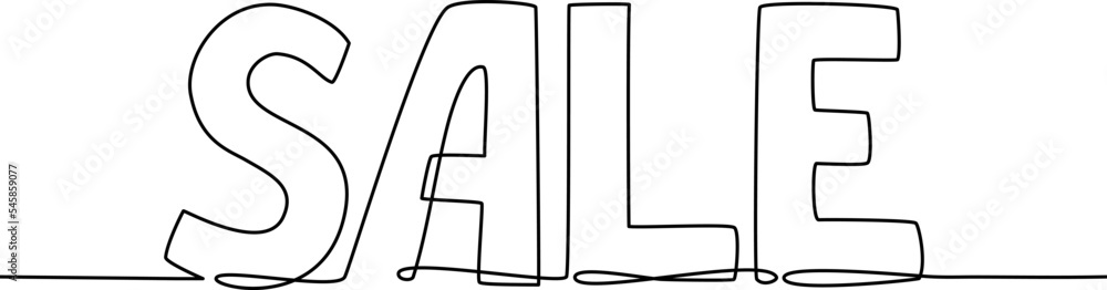 Sale letters vector continuous line drawing Sale letters vector continuous line drawing