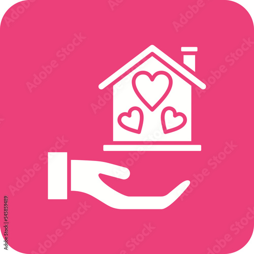 Homeless Multicolor Round Corner Glyph Inverted Icon