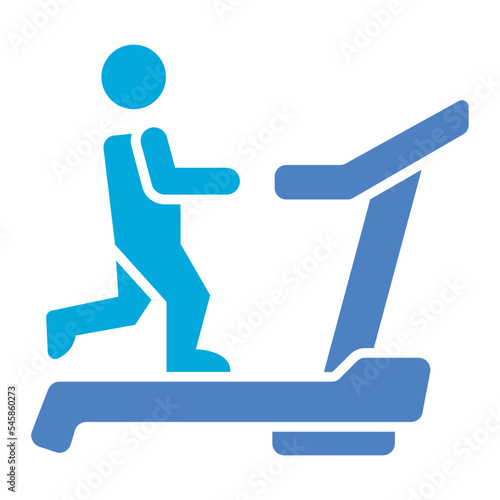Treadmill Glyph Two Color Icon
