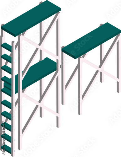 scaffolding illustration in 3D isometric style