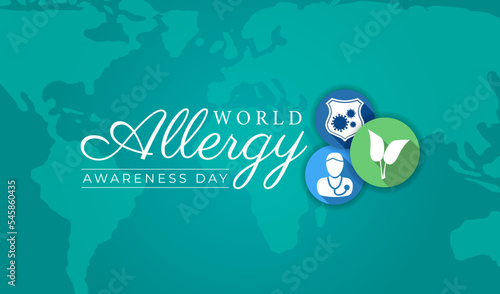 World Allergy Awareness Day Teal Illustration Background Design