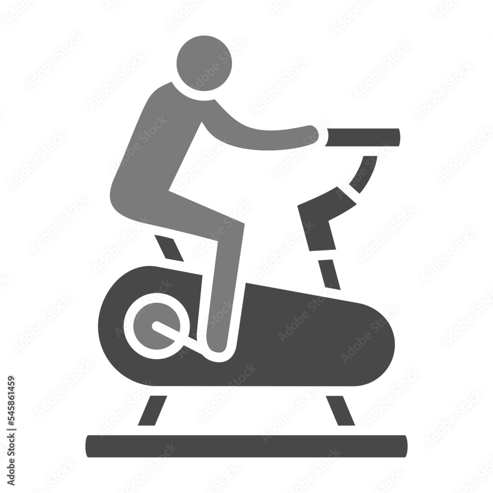 Stationary Bike Greyscale Glyph Icon Stationary Bike Greyscale Glyph Icon