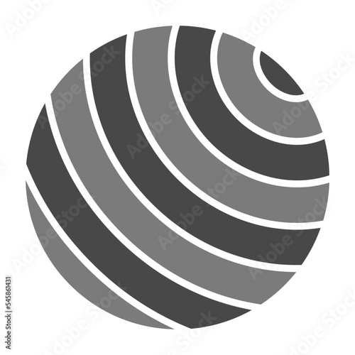 Gym Ball Greyscale Glyph Icon