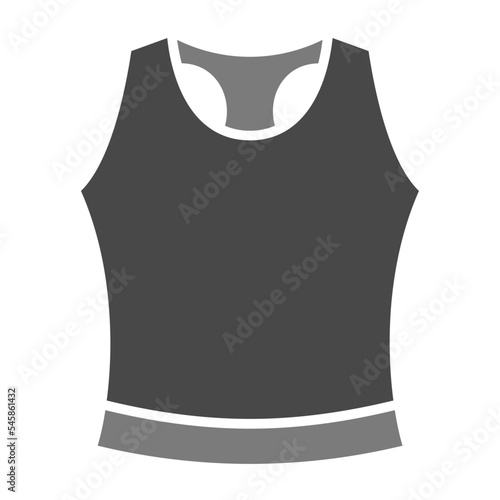 Tank Top Greyscale Glyph Icon