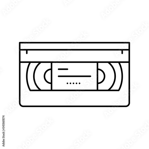 cassette video retro gadget line icon vector illustration