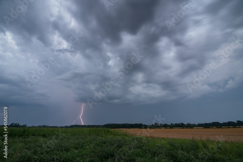 storm clouds over the field