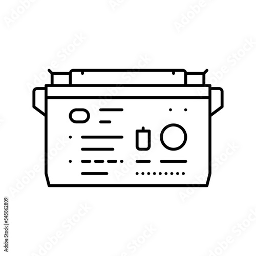 deep cycle battery line icon vector illustration