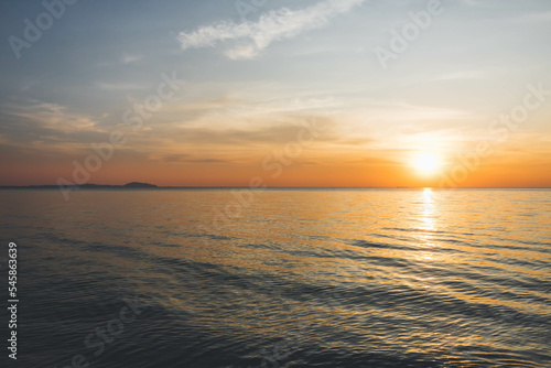 Natural Sunset Sunrise over the ocean. Beach vibe.