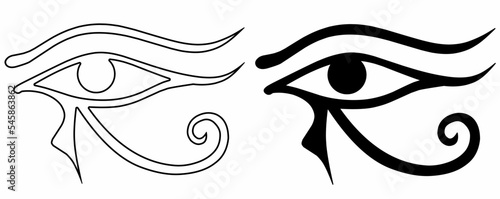Eye of Horus sign set isolated on white background