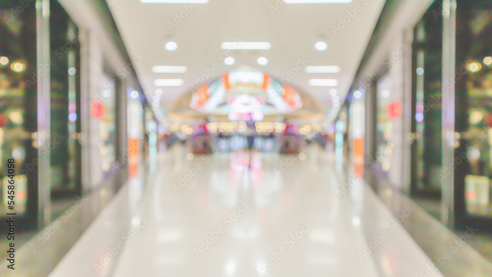 Abstract blur modern shopping mall interior background