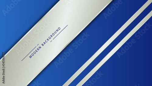 Modern blue background horizontal shape with style metal steal