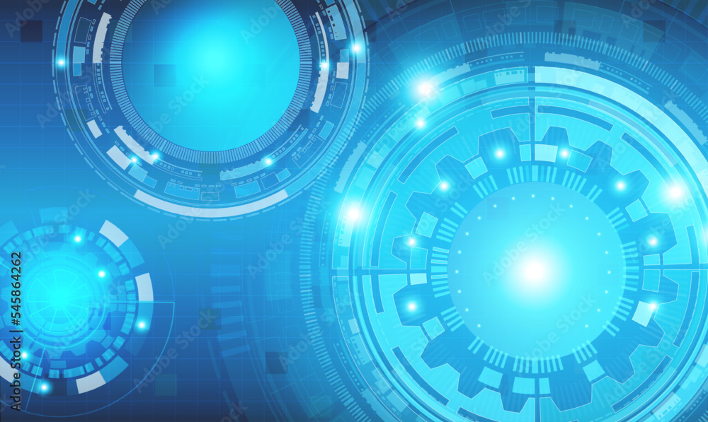 Abstract blue computer technology background with circuit board and ...