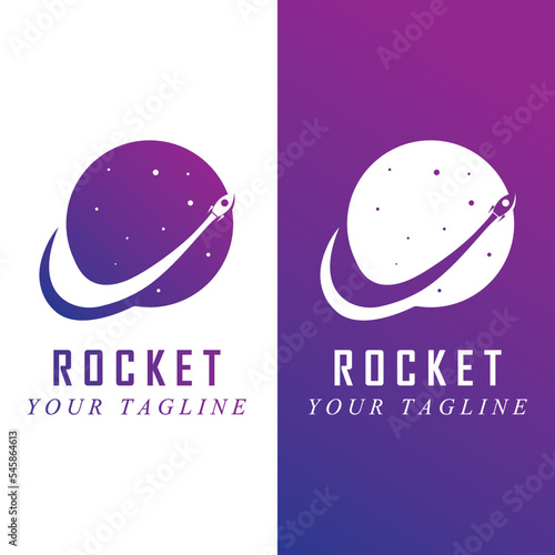 space rocket logo and vector with slogan template