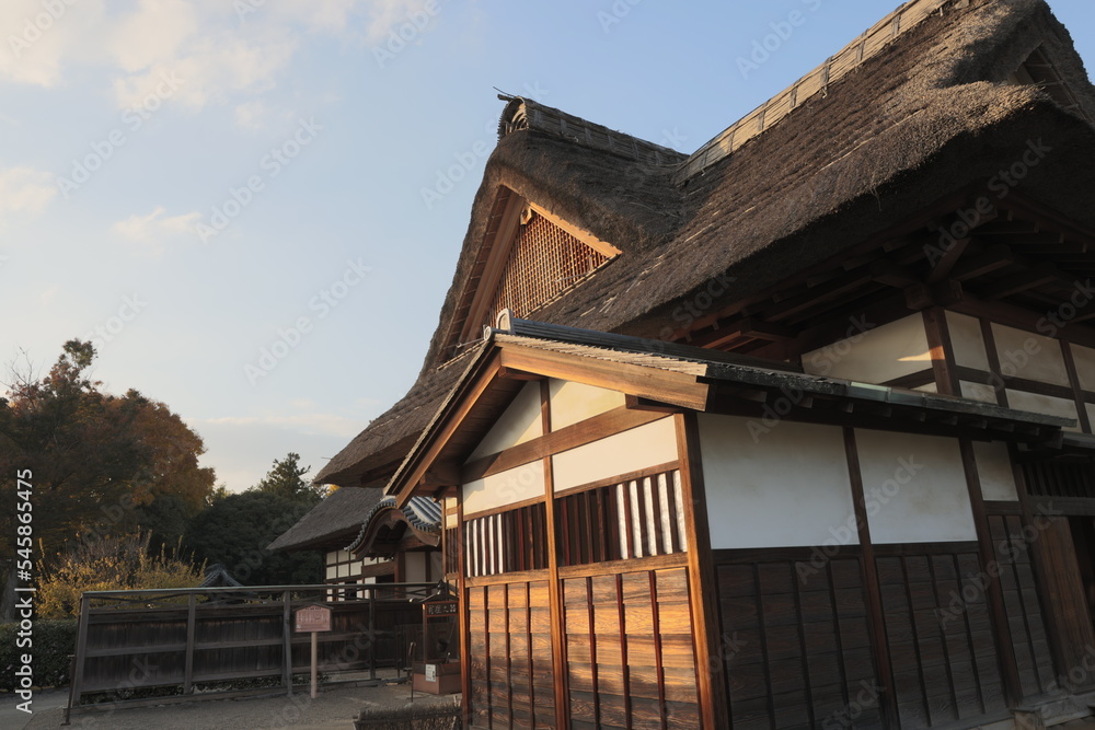 Traditional Japanese rural house with thatched roof. Traditional Japanese rural house with thatched roof.