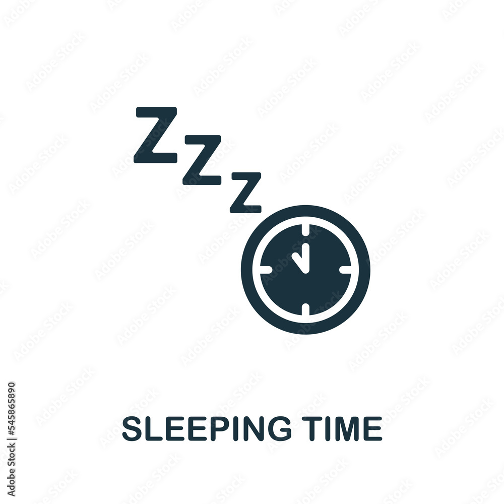 Sleeping Time icon. Monochrome simple Human Productivity icon for templates, web design and infographics Sleeping Time icon. Monochrome simple Human Productivity icon for templates, web design and infographics