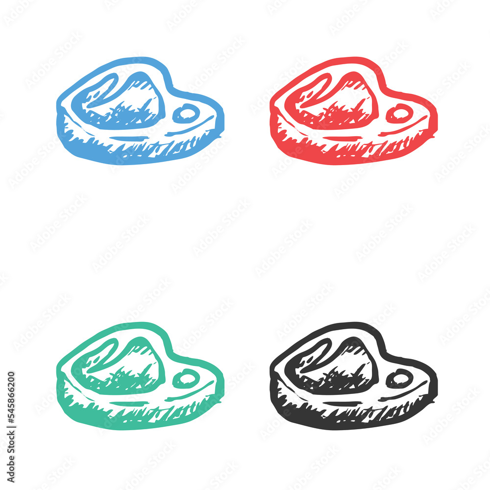 Steak meat icon, Beef Meat Steak Icon, beef icon, T-bone beef steak vector icons in multiple colors Steak meat icon, Beef Meat Steak Icon, beef icon, T-bone beef steak vector icons in multiple colors
