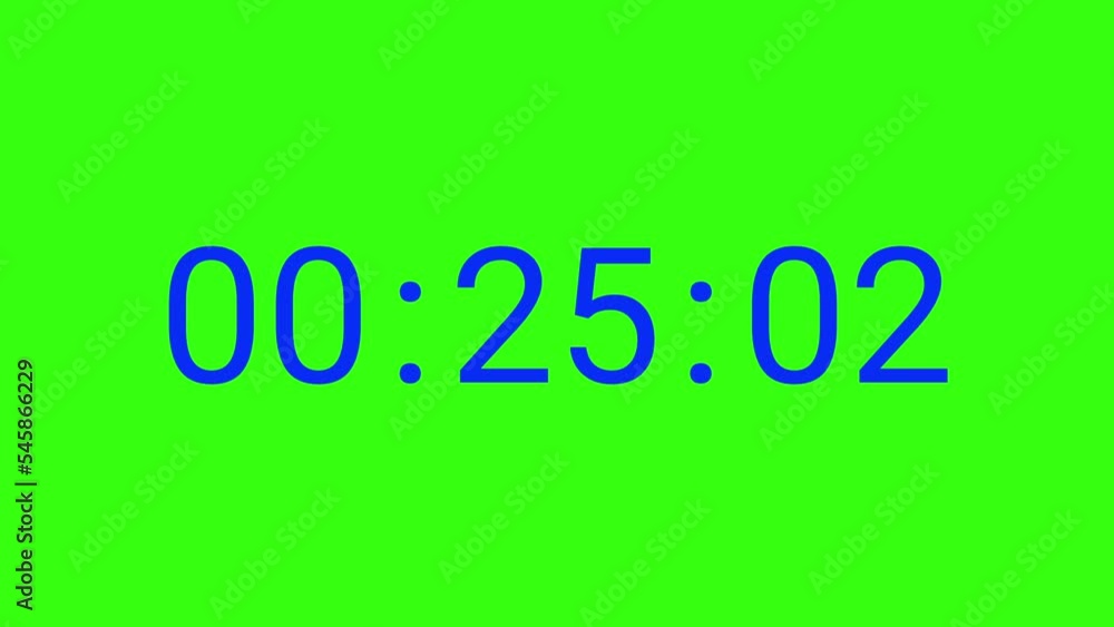 Stylish 30 seconds digital countdown clock timer. Blue text number on Green Screen Chroma Key background. Simple and minimal 4K footage motion graphic. 6 digits Stylish 30 seconds digital countdown clock timer. Blue text number on Green Screen Chroma Key background. Simple and minimal 4K footage motion graphic. 6 digits
