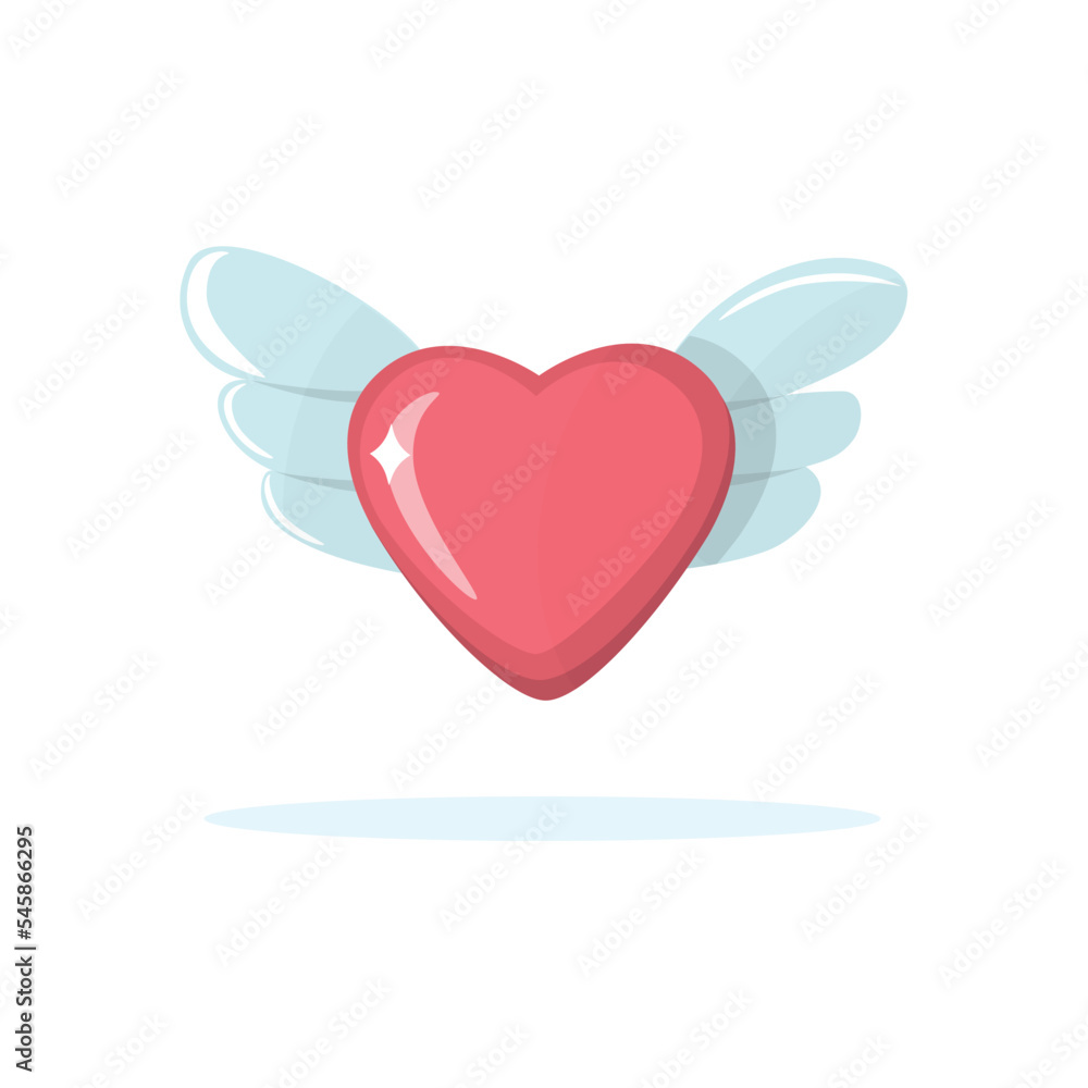 Heart with wings icon. Valentine day celebration Heart with wings icon. Valentine day celebration