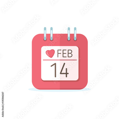 Calendar icon with valentine date
