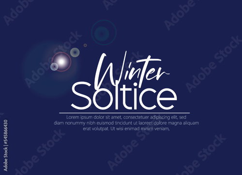 Winter solstice lettering. Elements for invitations, posters, greeting cards. The longest night in the year. Winter solstice day in December the 21.