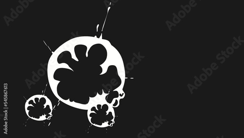 Bursting in flames, explosion in effect