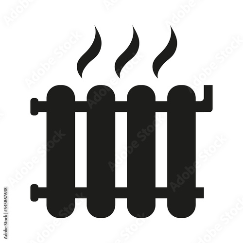 Radiator. Heater. Isolated web icon. Logo design. Flat vector illustration in black and white.