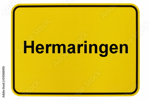 Illustration eines Ortsschildes der Gemeinde Hermaringen in Baden-Württemberg photo