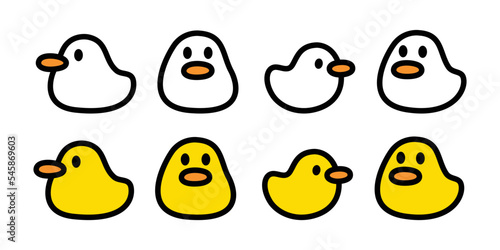 duck vector icon rubber duck shower cartoon character logo bathroom chicken bird goose farm symbol isolated doodle illustration design