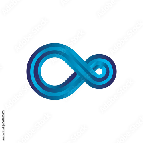 Awesome blue gradient infinity logo vector template