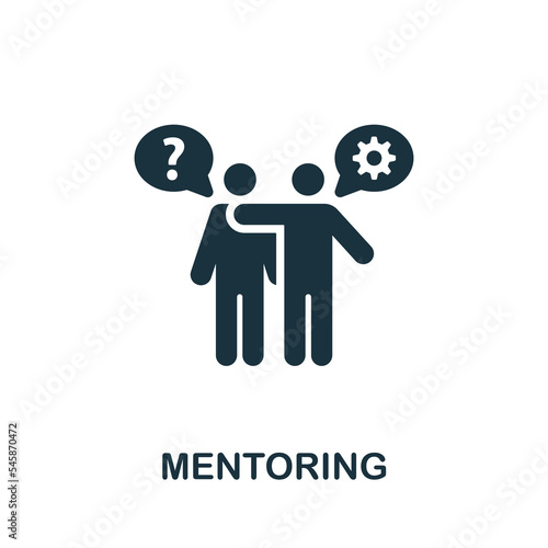 Mentoring icon. Monochrome simple Life Skills icon for templates, web design and infographics