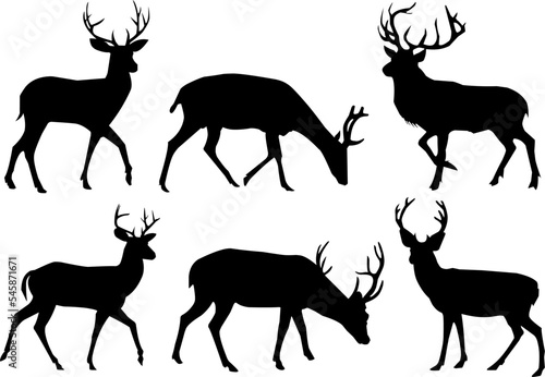 Foto set of deer silhouettes