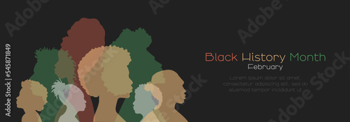 Black History Month banner. Card with place for text.