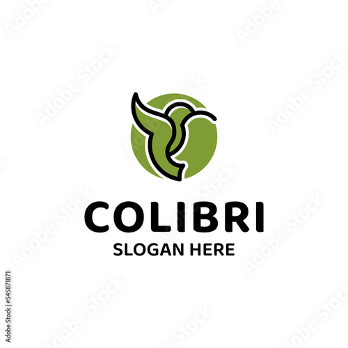 colibri bird logo design premium 