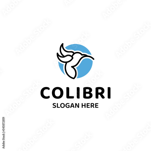colibri bird logo design premium 