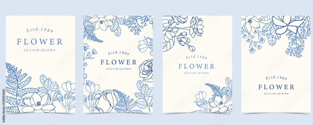 Cute winter background with blue flower Cute winter background with blue flower