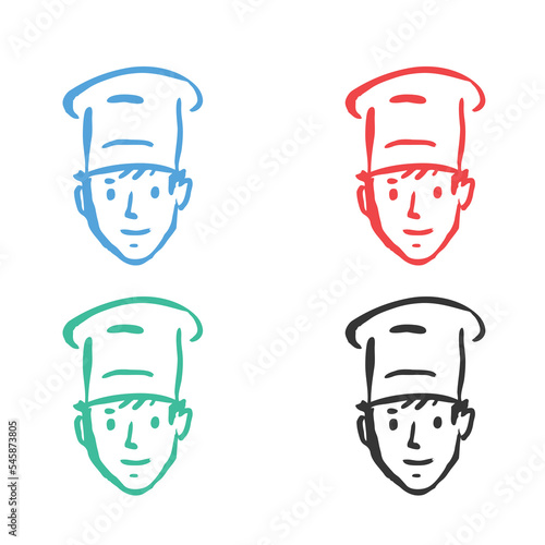 Chef Cartoon icon,  Kitchen Chef hat icon, chef  logo vector icons in multiple colors 