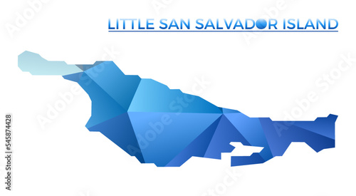 Vector polygonal Little San Salvador Island map. Vibrant geometric island in low poly style. Astonishing illustration for your infographics. Technology  internet  network concept.