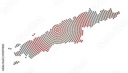 Hydra dotted map. Digital style shape of Hydra. Tech icon of the island with gradiented dots. Elegant vector illustration.