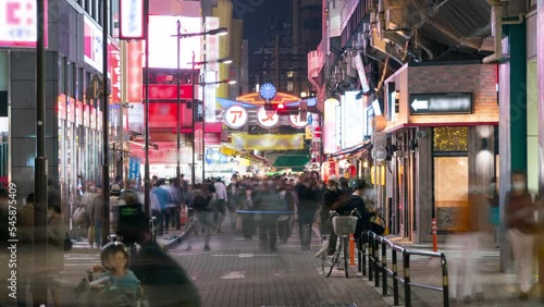 Time lapse of crowds at Ameyoko District in Tokyo, Japan photo