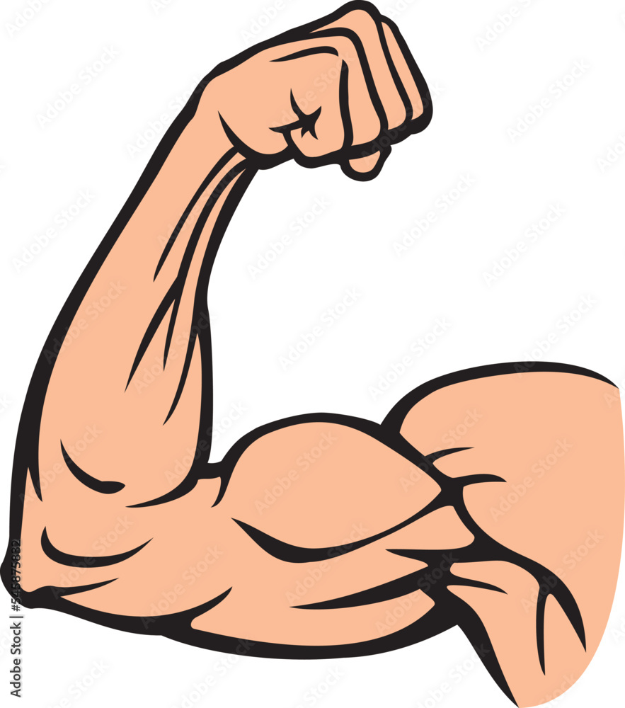 Biceps Muscle Flexing Arm Showing Power Bodybuilder Fitness Design Vector Illustration 2656