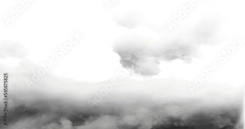 Realistic fluffy dense clouds on a transparent png Background. Element for your creativity 