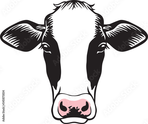 Cow Head Color Vector Illustration