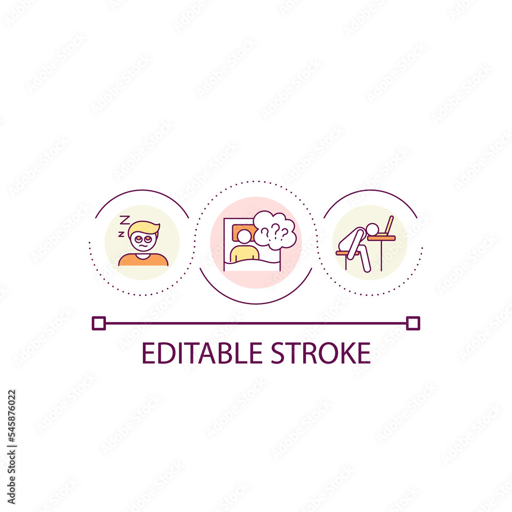 Excessive internet use loop concept icon. Mental health. Information overload. Digital addiction abstract idea thin line illustration. Isolated outline drawing. Editable stroke. Arial font used