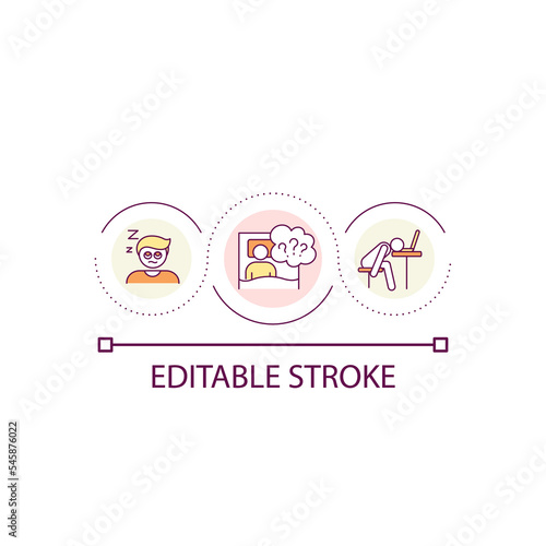 Excessive internet use loop concept icon. Mental health. Information overload. Digital addiction abstract idea thin line illustration. Isolated outline drawing. Editable stroke. Arial font used