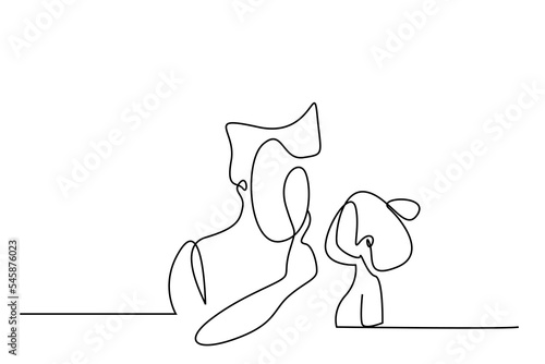 father warns little daughter to be careful. makes a quiet sign