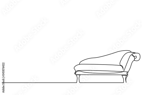classic psychologist chair nobody interior one line drawing