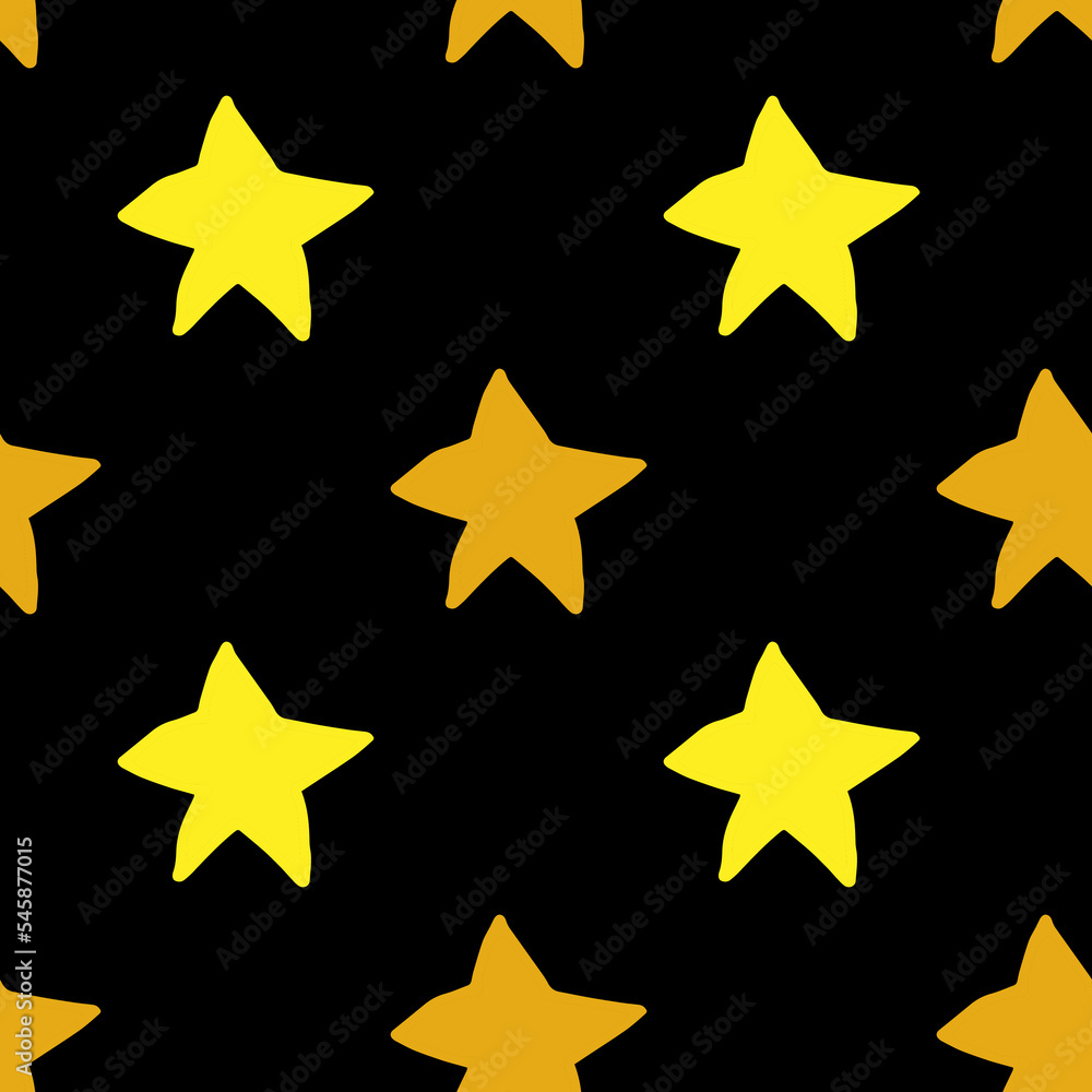 Seamless vector pattern of yellow stars on a Seamless vector pattern of yellow stars on a
