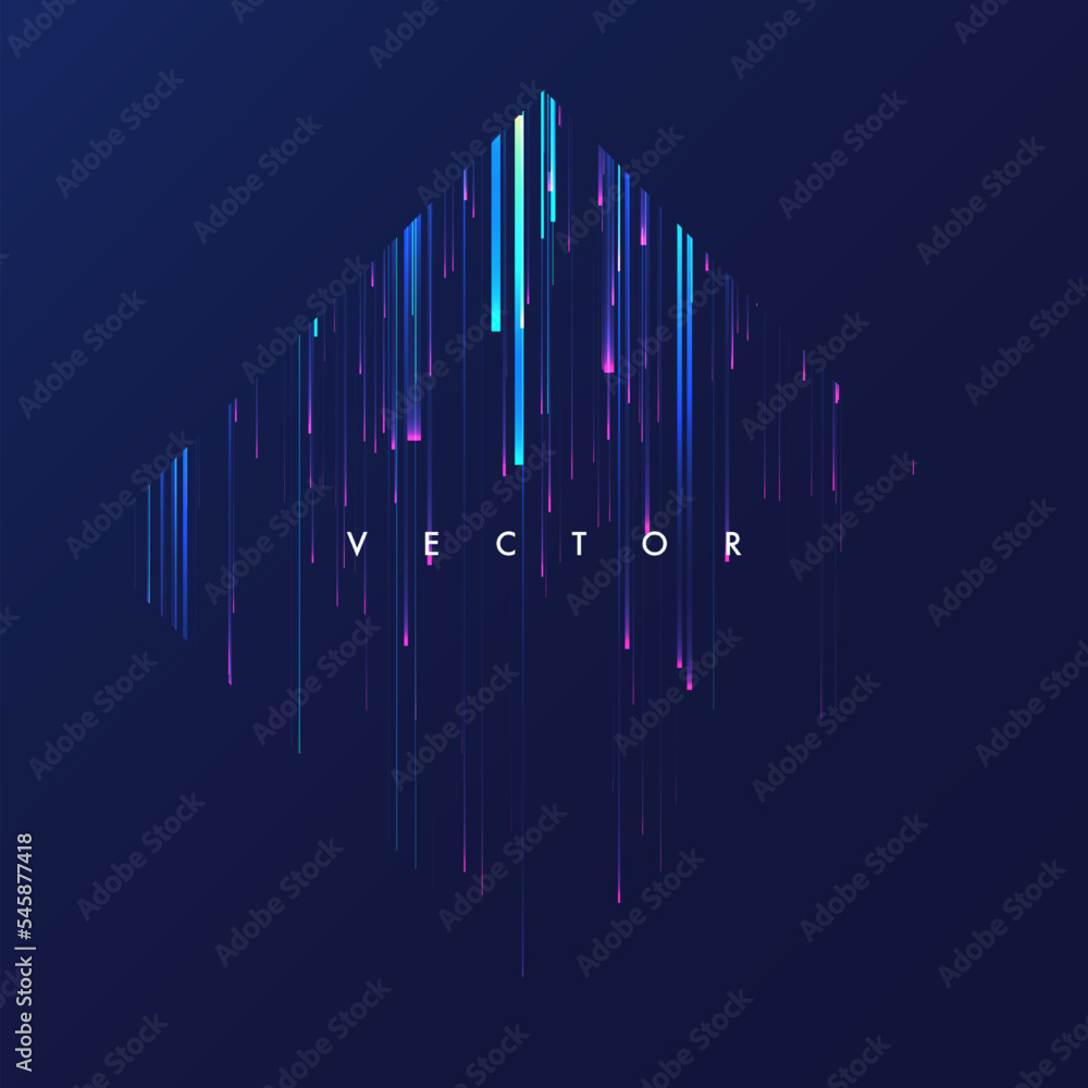 Glowing lines on blue background. Glowing lines on blue background.