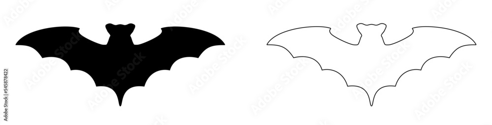 Flying Bat Icon Sign Symbol Logo Silhouette Vector Illustration Flying Bat Icon Sign Symbol Logo Silhouette Vector Illustration